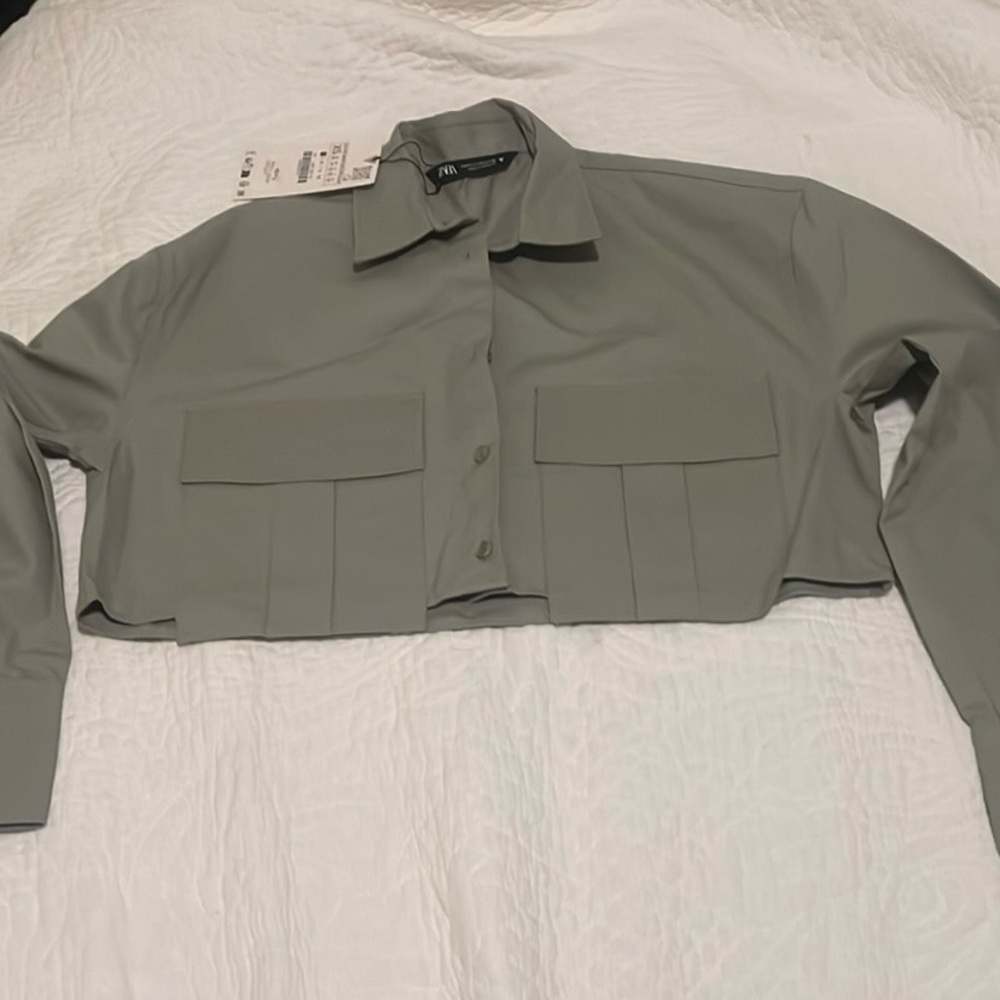 Zara cropped top long sleeve